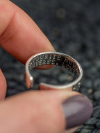 Men’s space themed personalised sterling silver adjustable ring Valentine’s Day birthday gift anniversary for him partner solar system stars