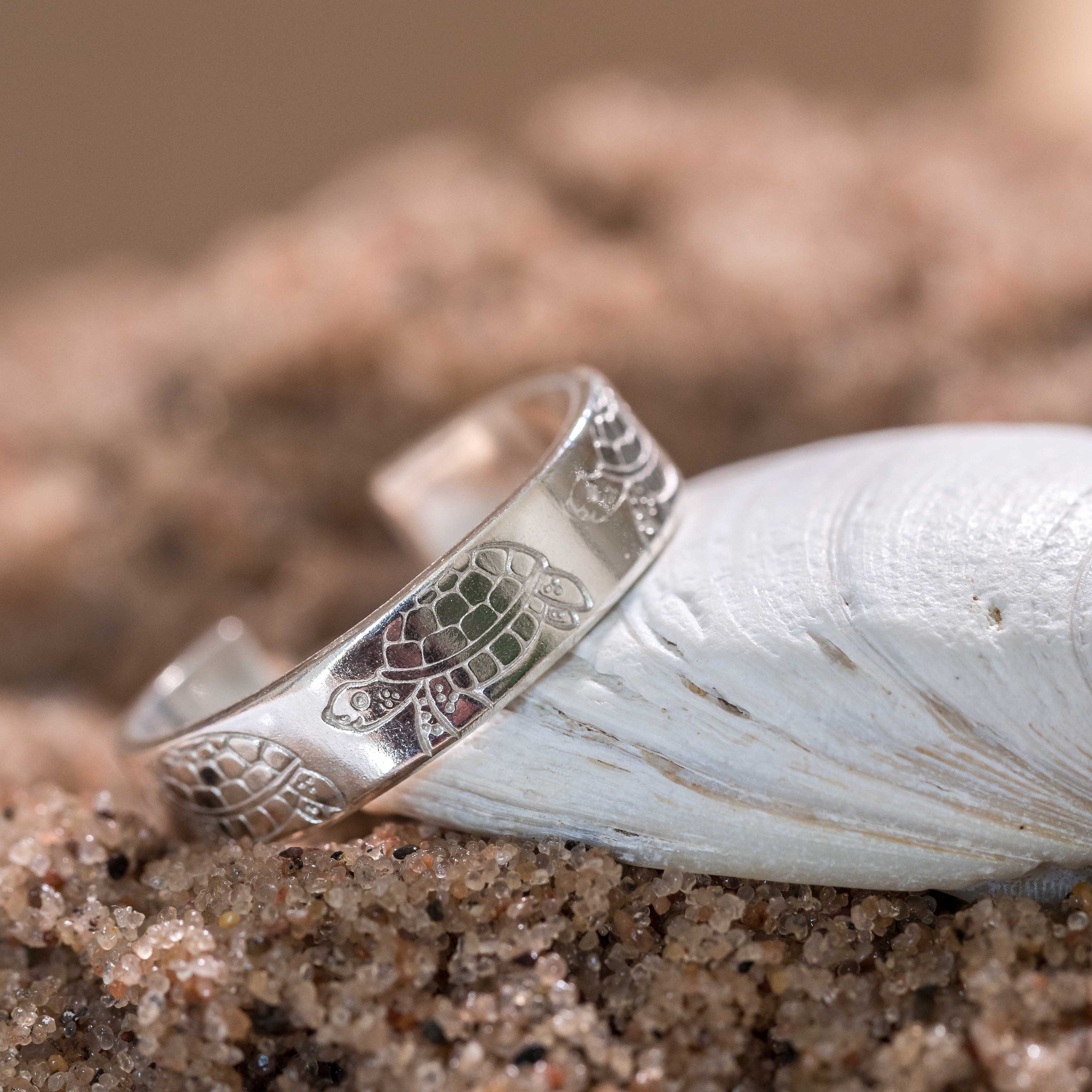 Sterling Silver Turtle toe ring adjustable summer band 925 hand stamped mum ladies womens gift present birthday holiday jewellery beach sea
