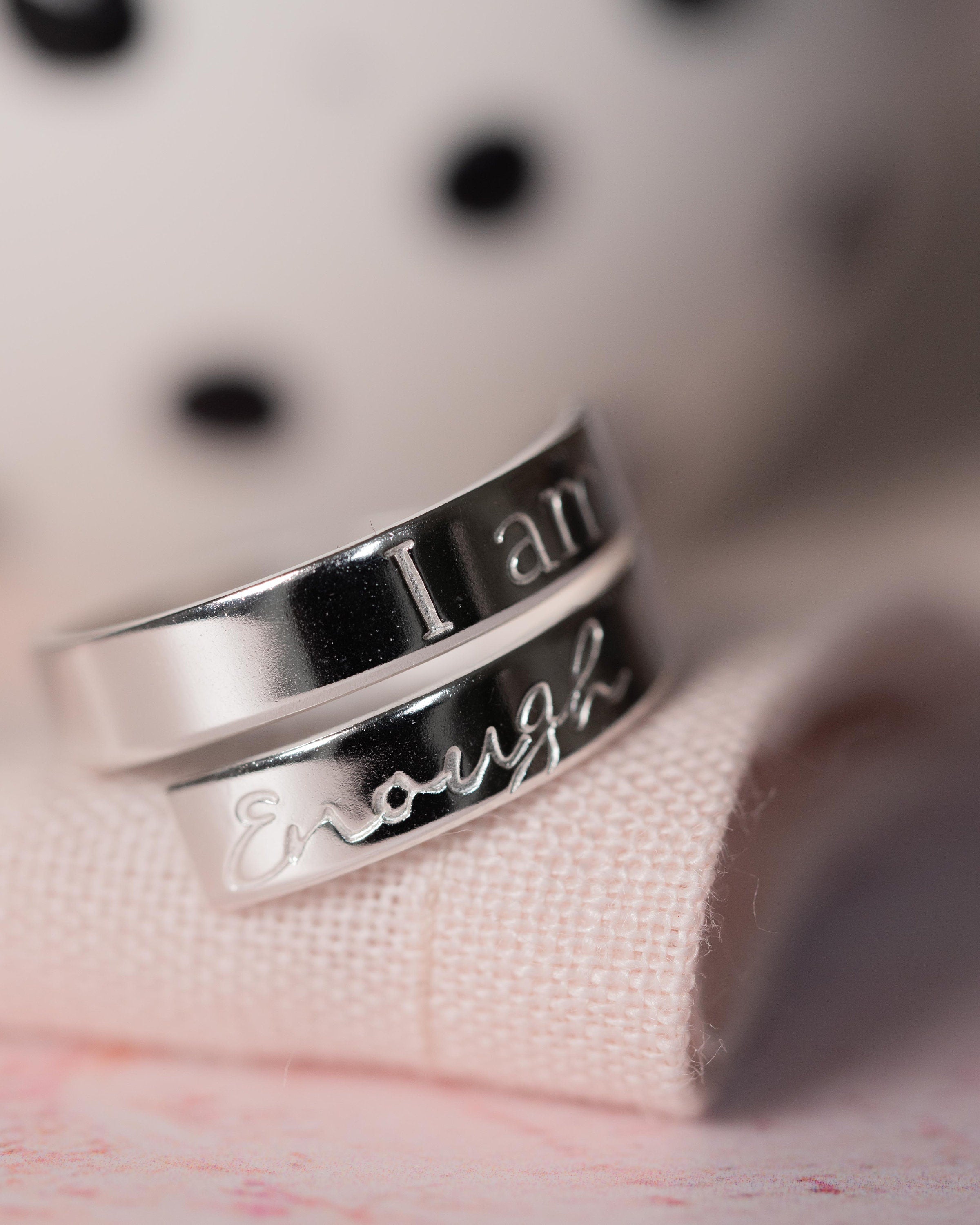 I am enough Sterling Silver adjustable wrap ring