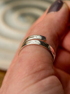 The Love Between Mother & Daughter Sterling Silver Adjustable Wrap Rings set