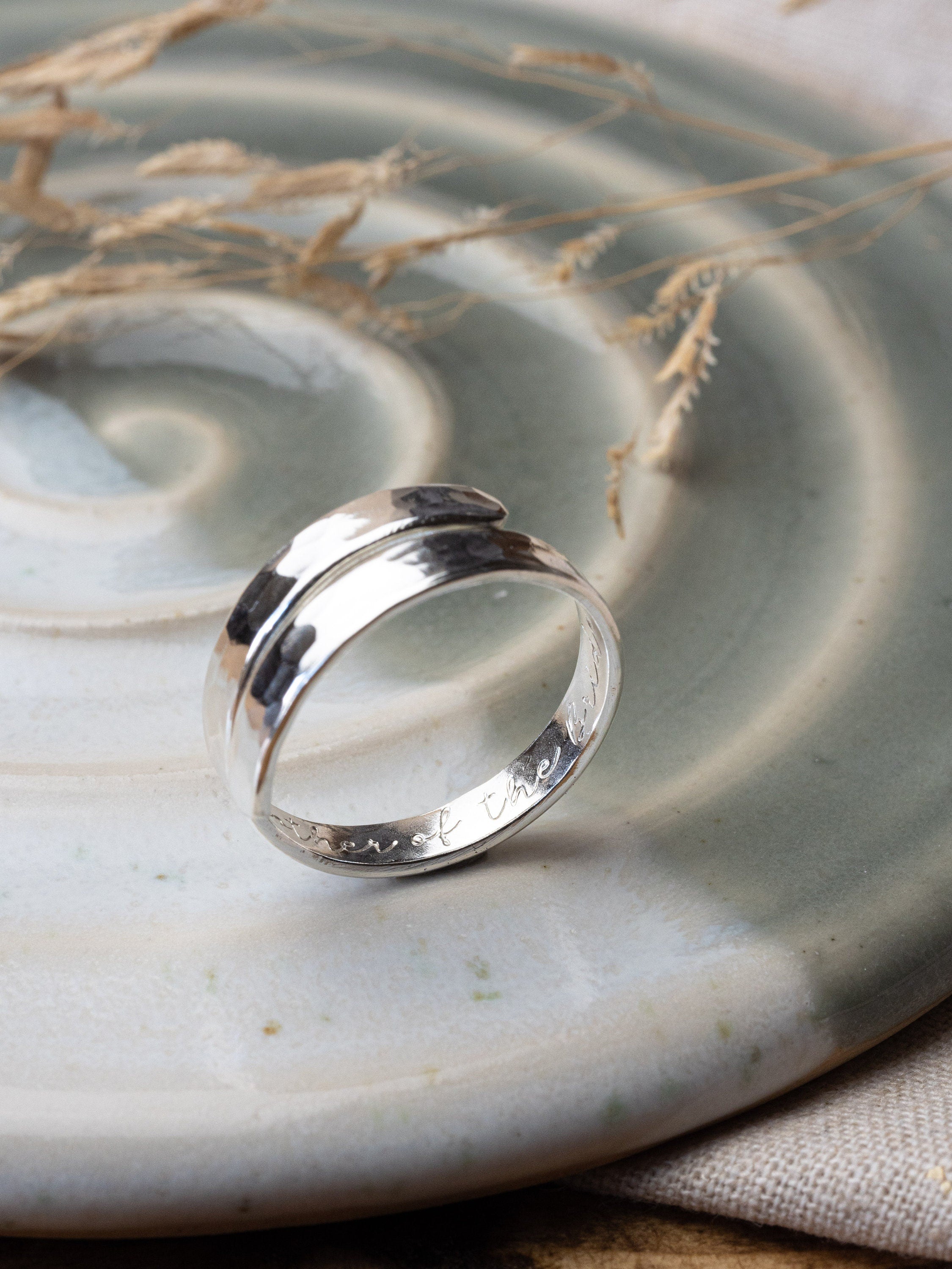 Mother of the Bride/Groom Personalised Sterling Silver Adjustable Wrap Ring
