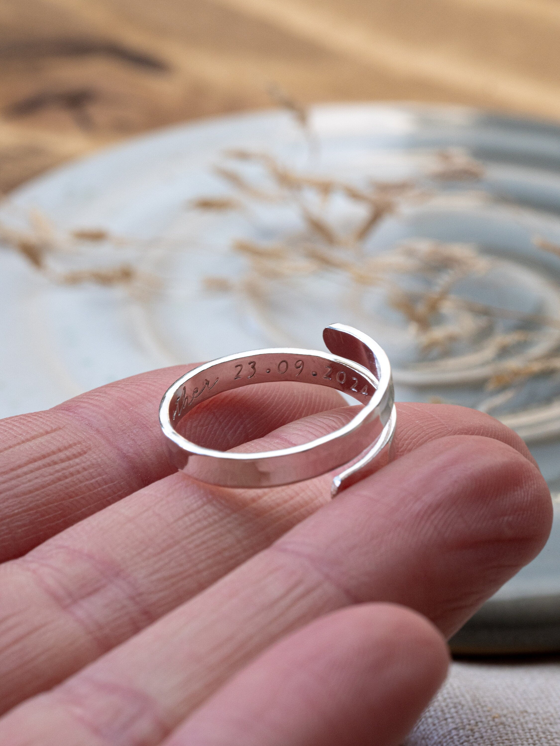 Godmother Personalised Sterling Silver Adjustable Wrap Ring