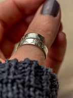 Echinacea Sterling Silver Adjustable Wrap Ring