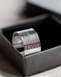 I am brave kind strong enough Sterling Silver adjustable open ring