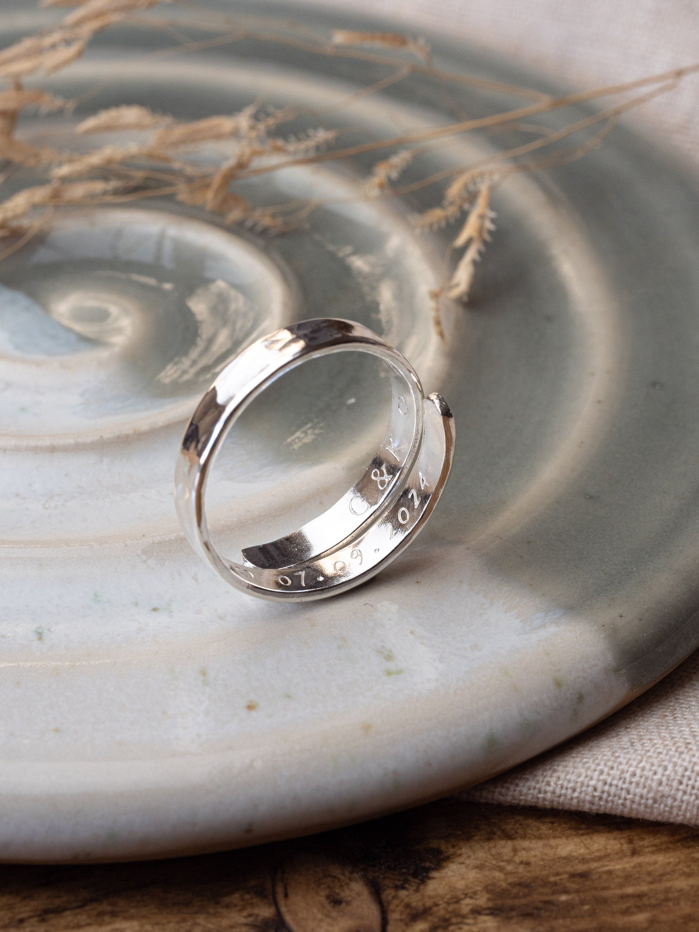 Bridesmaid Personalised Sterling Silver Adjustable Wrap Ring