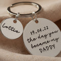 The day you became my Daddy personalised keyring