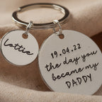 The day you became my Daddy personalised keyring