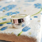 Semi Colon Warrior Sterling Silver adjustable wrap ring