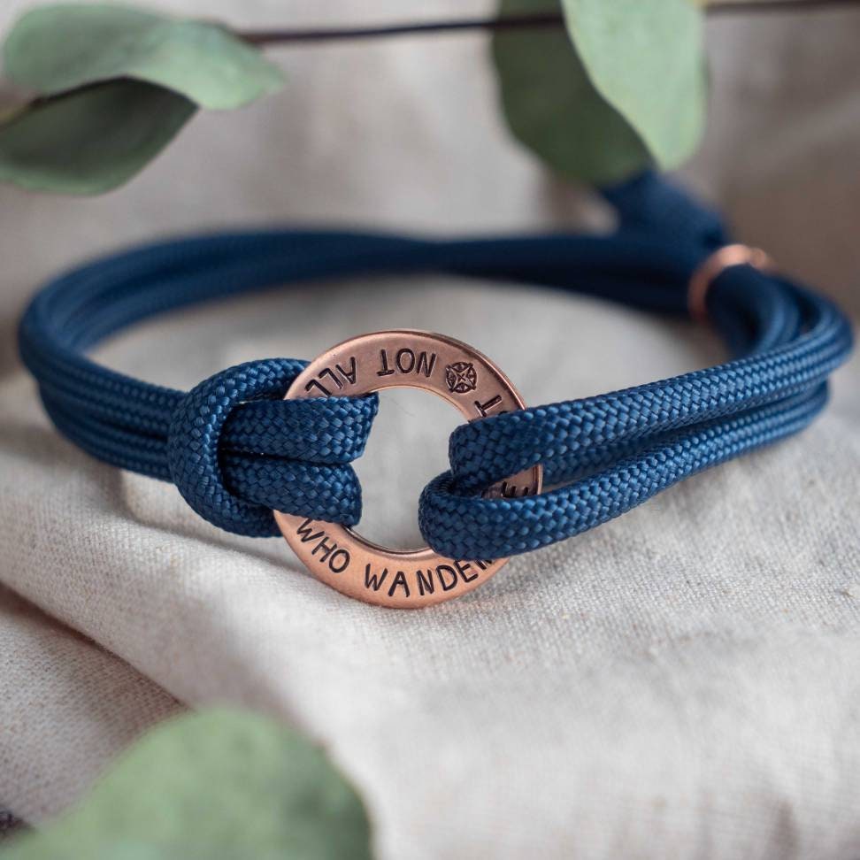 Not All Those Who Wander Are Lost Copper washer Paracord Bracelet