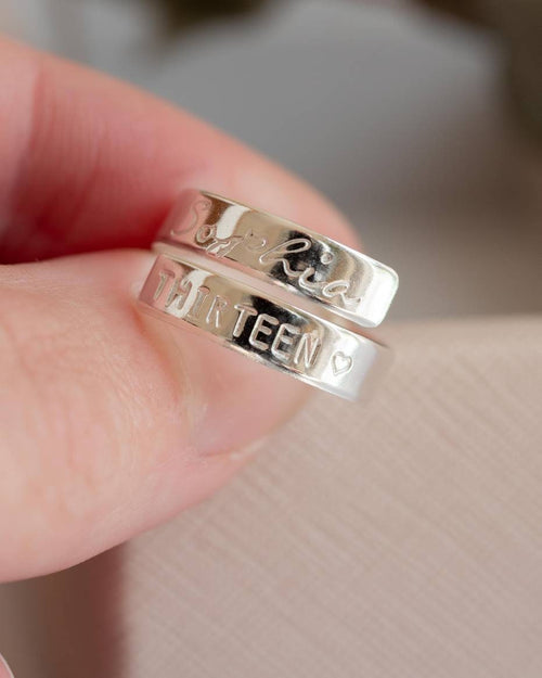 13th Birthday Sterling Silver Adjustable Wrap Ring