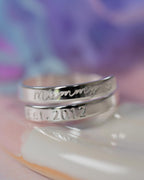 Mummy Est. Sterling Silver Dainty Adjustable Wrap Ring