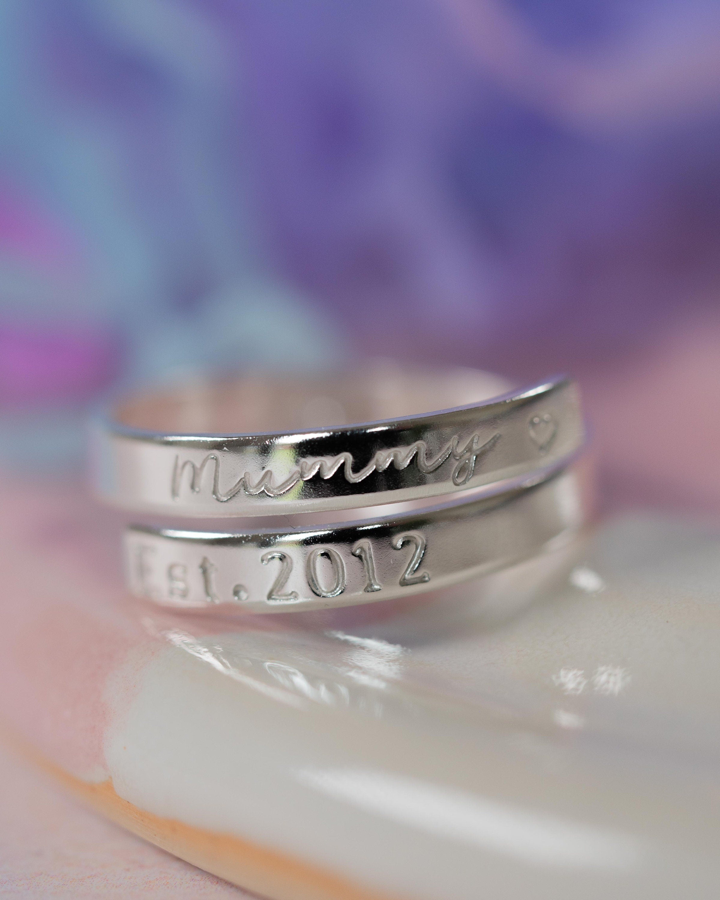 Mummy Est. Sterling Silver Dainty Adjustable Wrap Ring