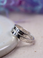 Star Secret Message Sterling Silver Adjustable Wrap Ring