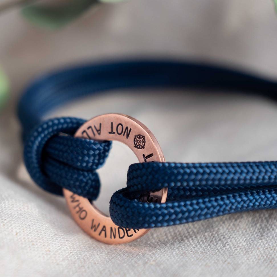 Not All Those Who Wander Are Lost Copper washer Paracord Bracelet