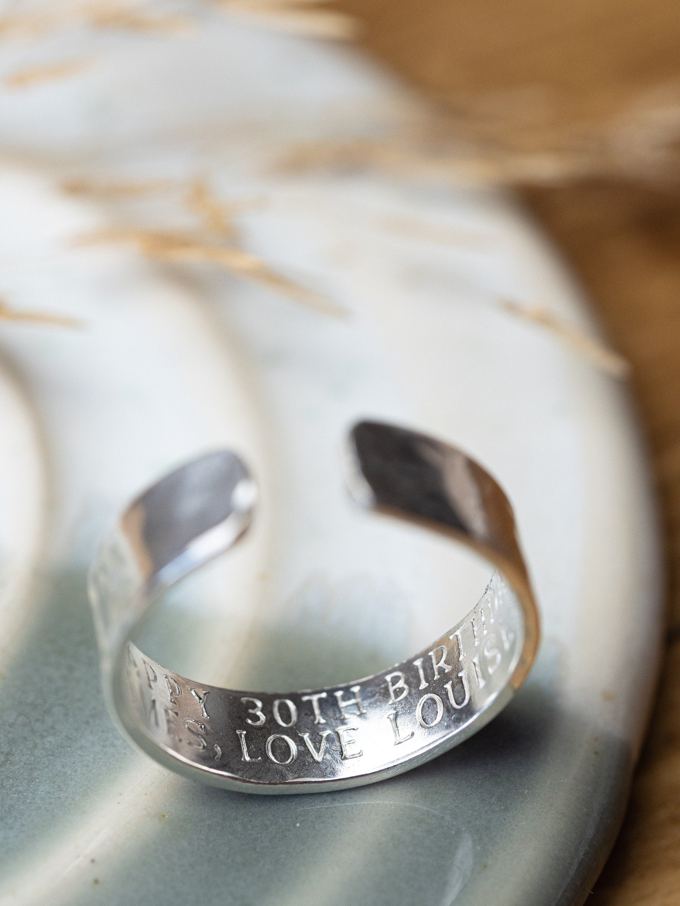 Men’s Happy birthday secret message Sterling Silver adjustable ring