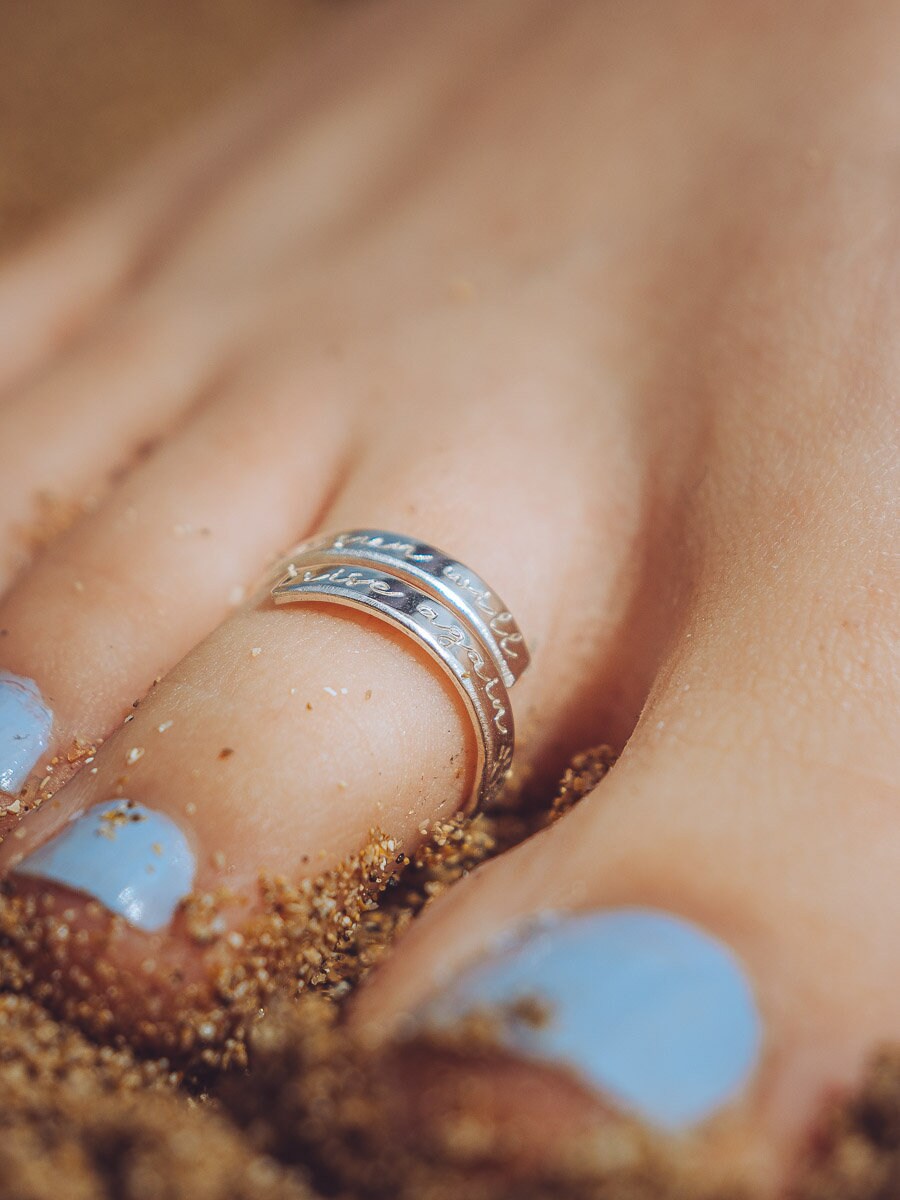 Personalised toe ring Sterling Silver wrapped adjustable summer band 925 ladies womens gift present birthday holiday jewellery beach