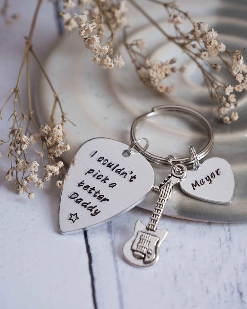 I couldn't pick a better daddy guitar plectrum keyring