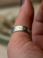 Absofuckinglutely Sterling Silver adjustable band ring