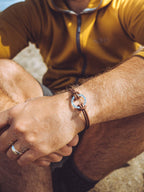 Personalised Mens Real Brown Leather Bracelet