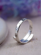 Star Secret Message Sterling Silver Adjustable Wrap Ring