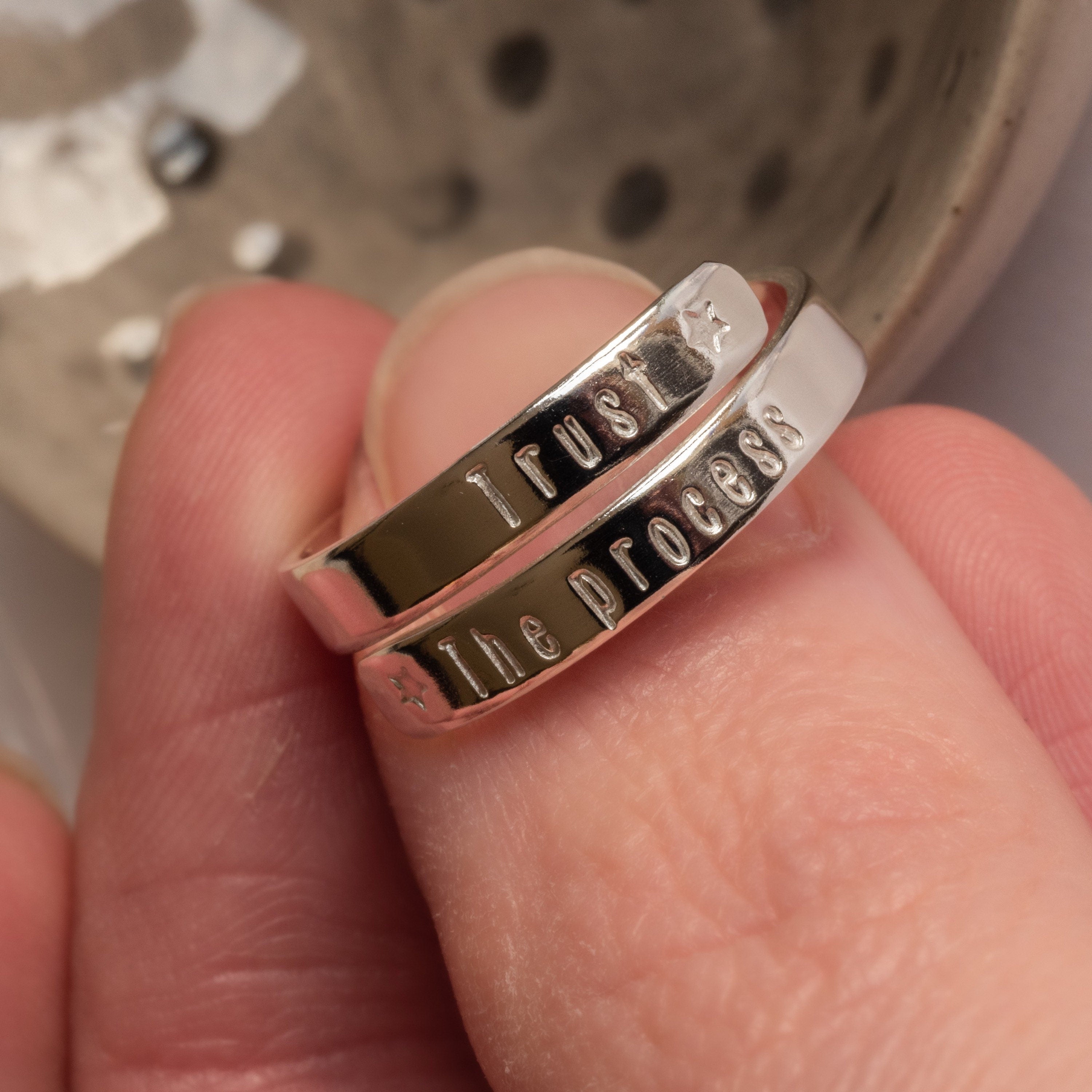 Trust the Process Sterling Silver Adjustable Wrap Ring