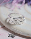 Sixteenth Birthday Custom Sterling Silver Adjustable Wrap Ring