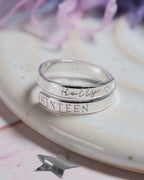 Sixteenth Birthday Custom Sterling Silver Adjustable Wrap Ring