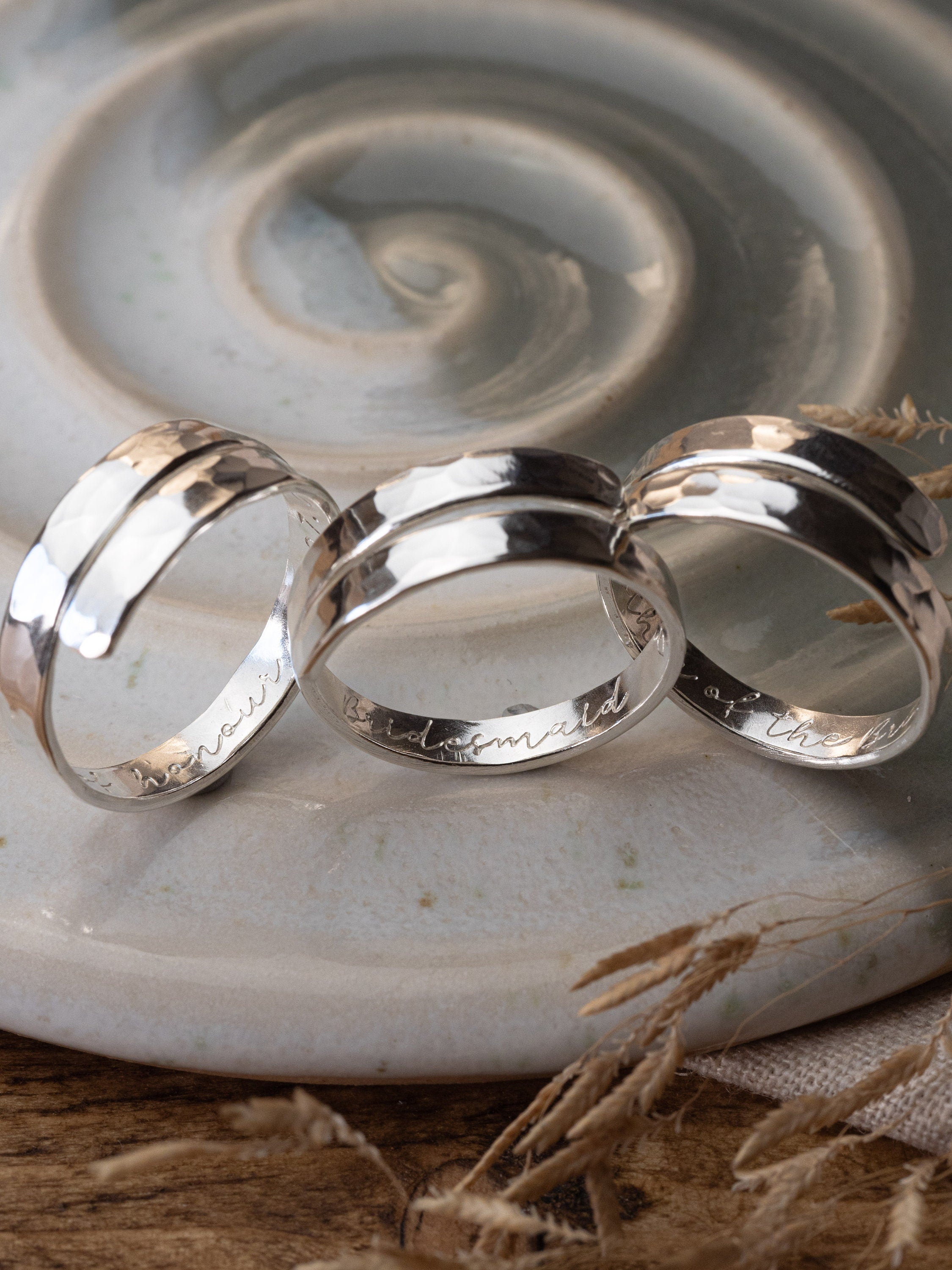 Maid of honour Personalised Sterling Silver adjustable wrap ring