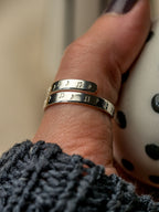 Music note Sterling song lyrics adjustable wrap ring