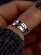 JUST BREATHE adjustable sterling silver wrap ring