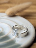 Men’s initials secret message Sterling Silver adjustable ring
