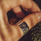 Sterling Silver chunky Wild Flowers adjustable ring