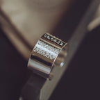 Chunky Personalised Sterling Silver Adjustable Wrap Ring