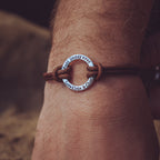 Best Daddy Ever Personalised Mens Real Brown Leather Bracelet