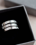 I am loved I am Enough I am strong Sterling Silver triple adjustable wrap ring