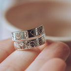 Spring Floral Sterling Silver Adjustable Wrap Ring