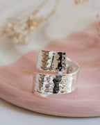 Chunky Hidden Message Sterling Silver Adjustable Wrap Ring