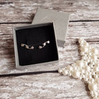 Sterling Silver Star creeper earrings crawler climber cluster studs 925 christmas present gift birthday for her mothers day