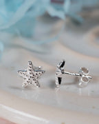Sterling silver StarFish earrings studs present gift birthday for her real mothers day jewellery summer seaside beach friend fashion 925