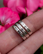 I am loved I am Enough I am strong Sterling Silver triple adjustable wrap ring