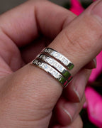 I am brave I am strong I am happy Sterling Silver triple adjustable wrap ring