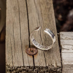 Mens secret message .925 Sterling Silver adjustable open ring