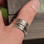 Mens Roman Numerals .925 Sterling Silver adjustable wrap ring