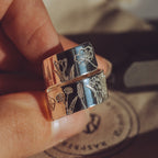 Sterling Silver chunky Wild Flowers adjustable wrap ring