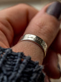 Single band Personalised Sterling Silver Adjustable Ring