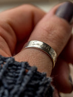 Single band Personalised Sterling Silver Adjustable Ring