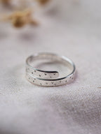 Secret Message Tiny Heart Sterling Silver Adjustable Wrap Ring