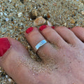Sun and wave Sterling Silver toe ring adjustable summer 925 hand stamped mum ladies womens gift present birthday holiday jewellery beach sea