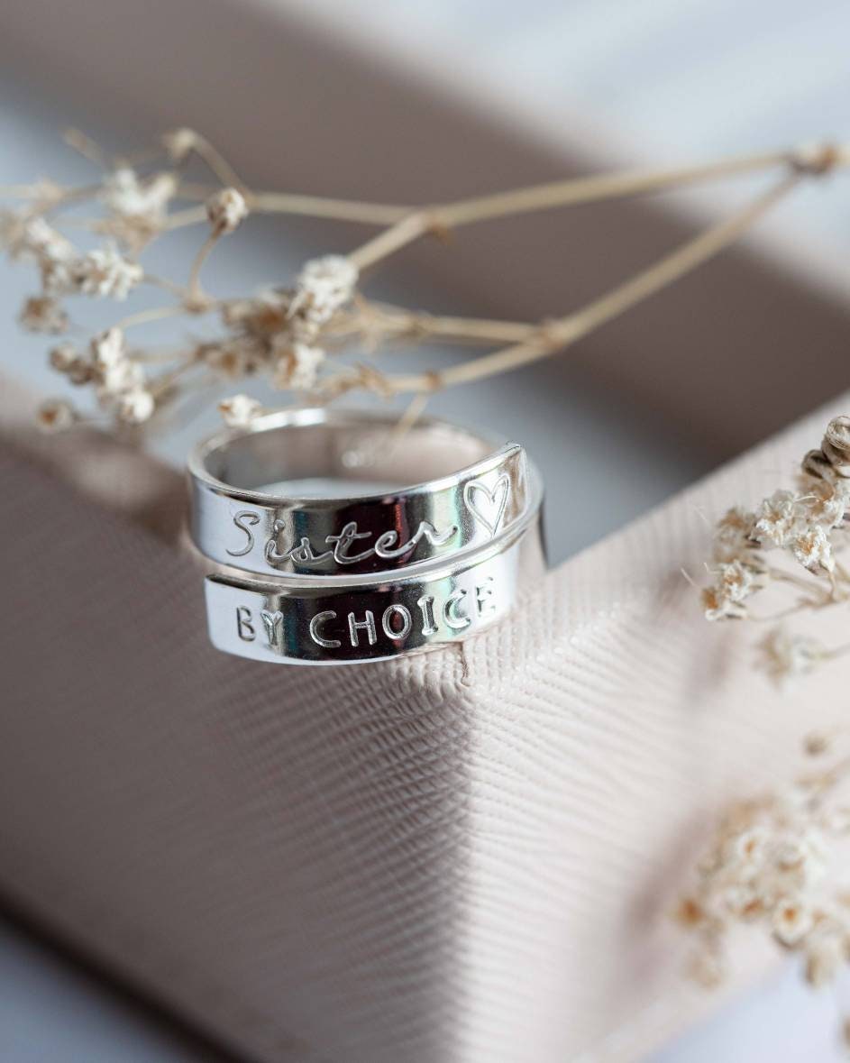 Sister by Choice Sterling Silver Adjustable Wrap Ring