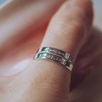 Mummy's First Christmas Sterling Silver adjustable wrap ring